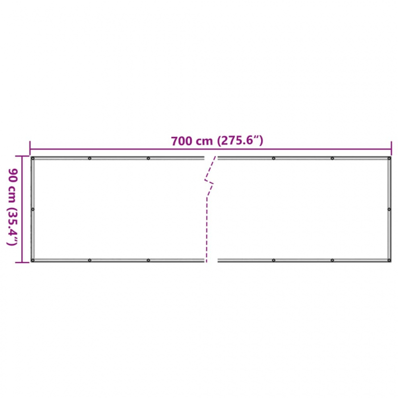 Balkon-Sichtschutz Steinoptik 700x90 cm PVC