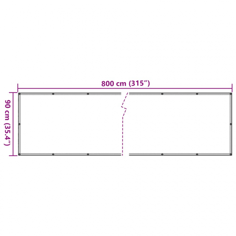 Balkon-Sichtschutz Steinoptik 800x90 cm PVC