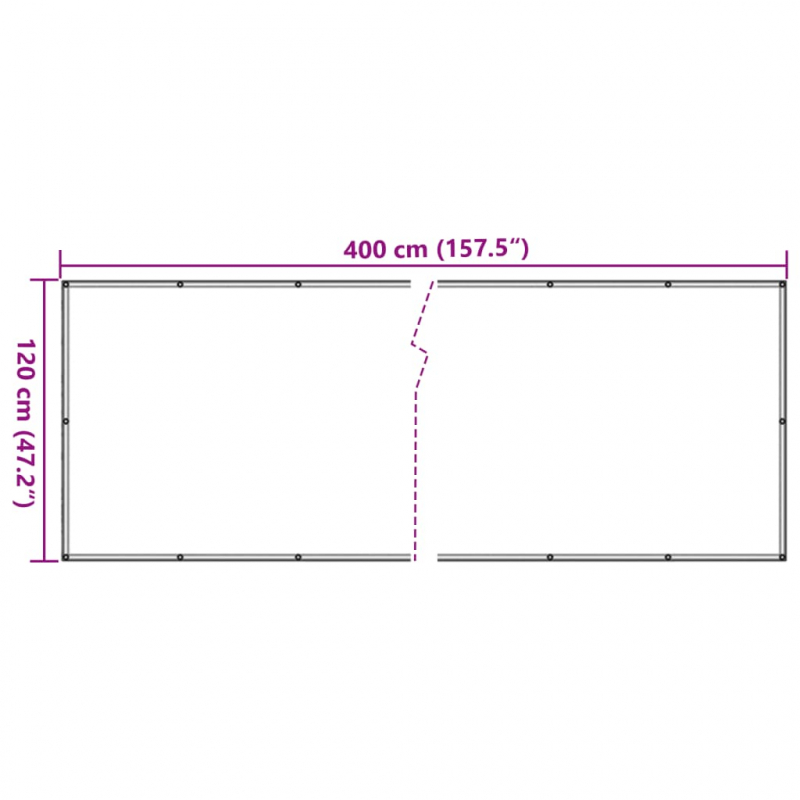 Balkon-Sichtschutz Weiß 400x120 cm PVC