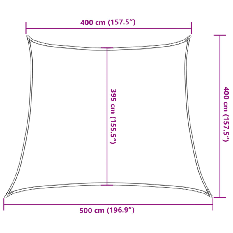 Sonnensegel 160 g/m² Trapez Hellgrau 4/5x4 m HDPE