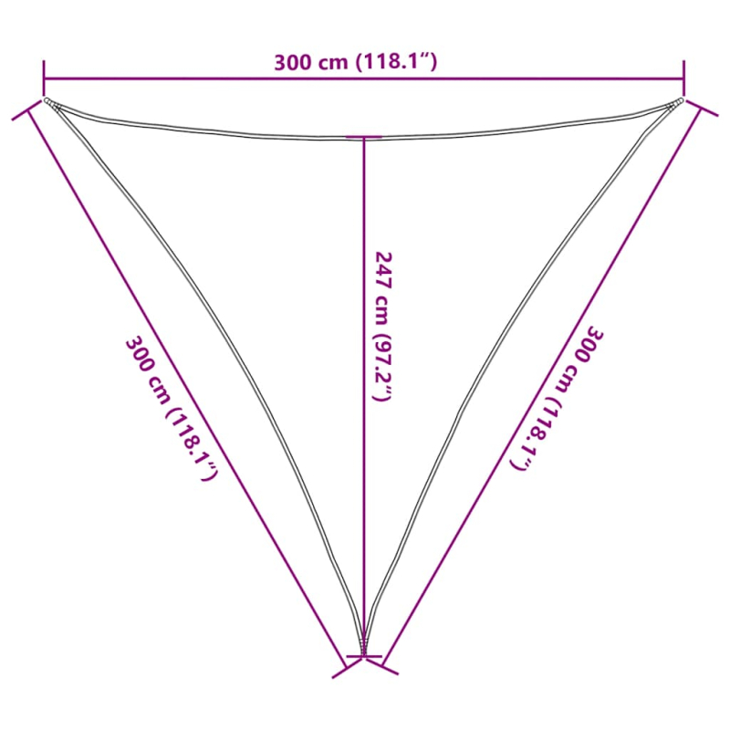 Sonnensegel 160 g/m² Dreieckig Sandfarben 3x3x3 m HDPE