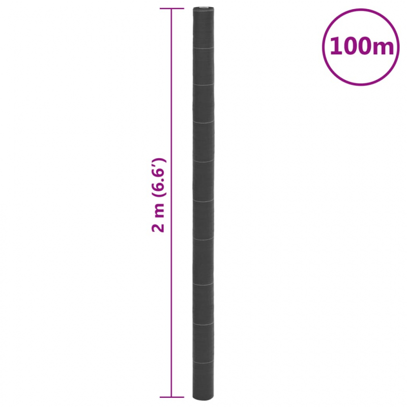 Unkrautvlies Schwarz 2x100 m PP