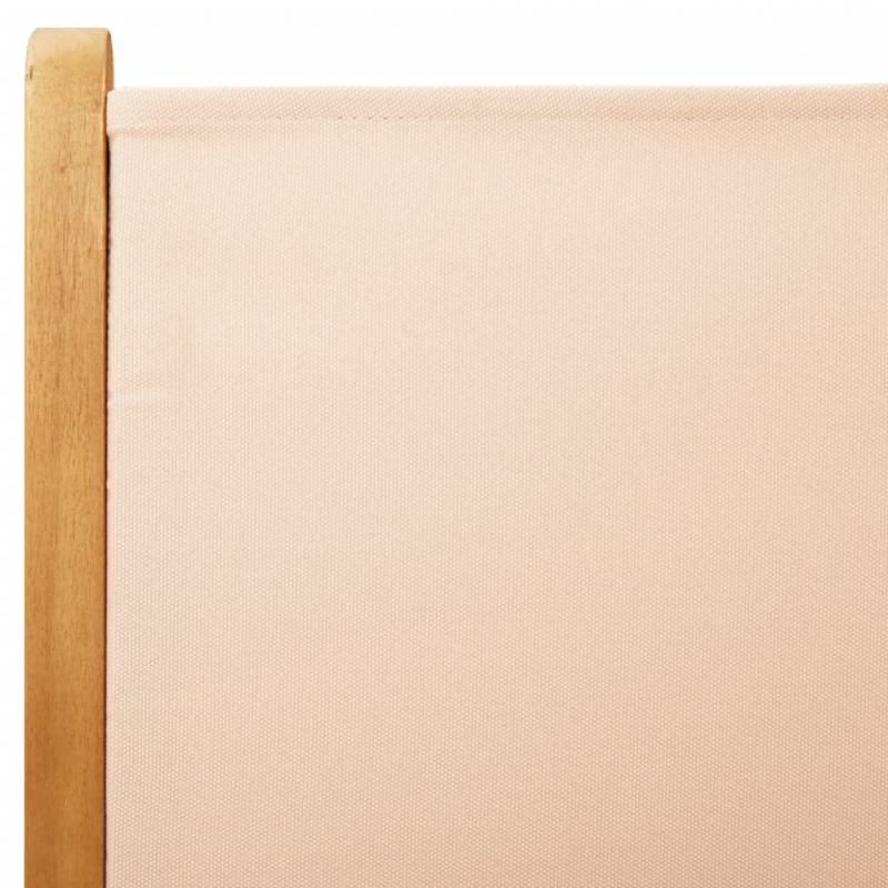 Gartenstühle Verstellbar 6 Stk. Beige Stoff und Massivholz