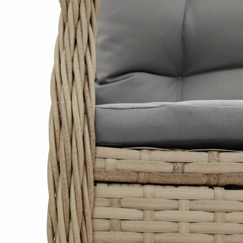 Gartensessel 2 Stk. Verstellbar Beige Poly Rattan