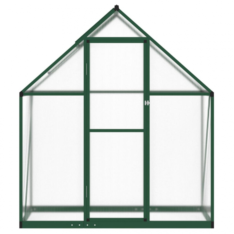 Gewächshaus mit Fundamentrahmen Grün 169x58x195 cm Aluminimum