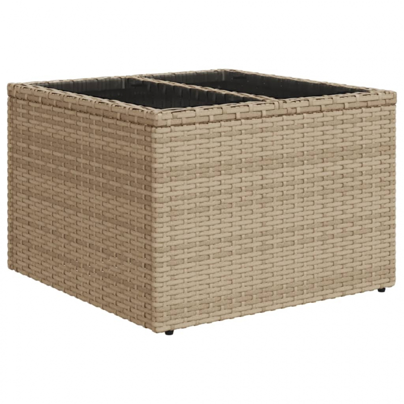 9-tlg. Garten-Sofagarnitur mit Kissen Beige Poly Rattan