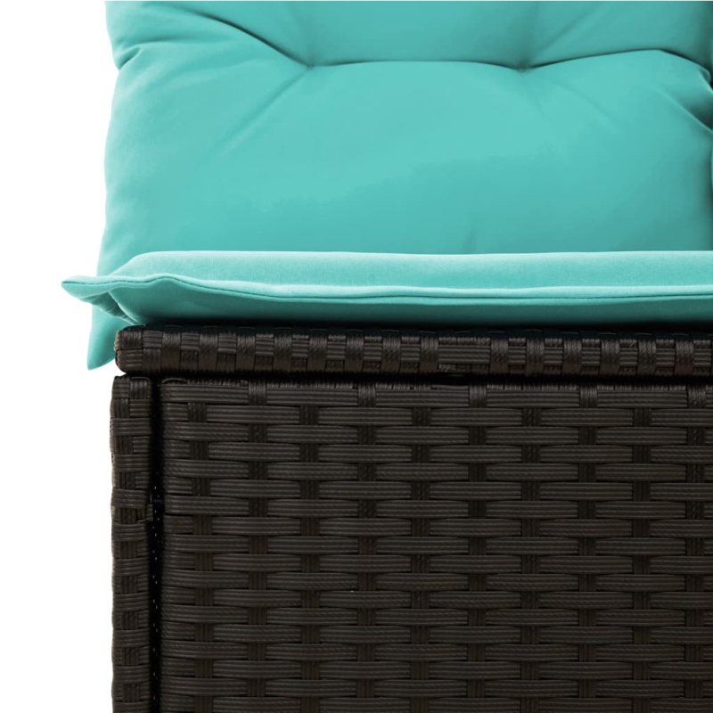 10-tlg. Garten-Sofagarnitur mit Kissen Schwarz Poly Rattan