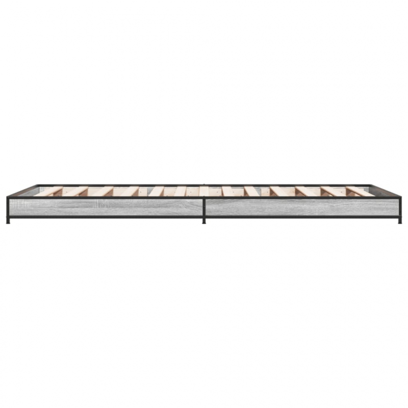 Bettgestell Grau Sonoma 75x190 cm Holzwerkstoff und Metall