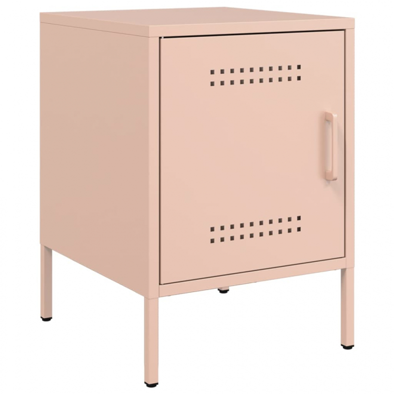 Nachttische 2 Stk. Rosa 36x39x50,5 cm Stahl