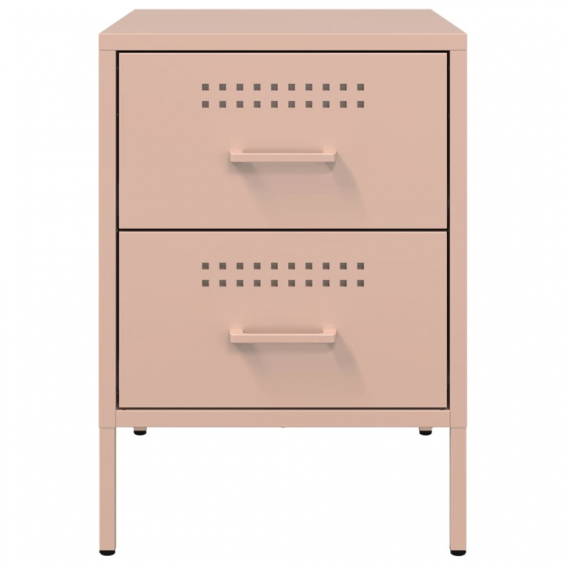 Nachttische 2 Stk. Rosa 36x39x50,5 cm Stahl