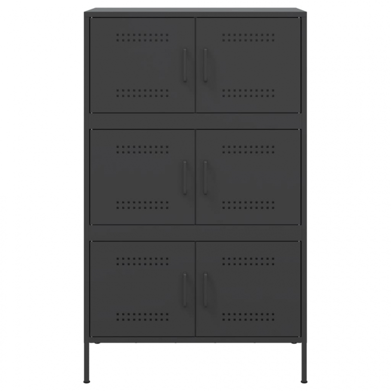 Highboard Schwarz 68x39x113 cm Stahl