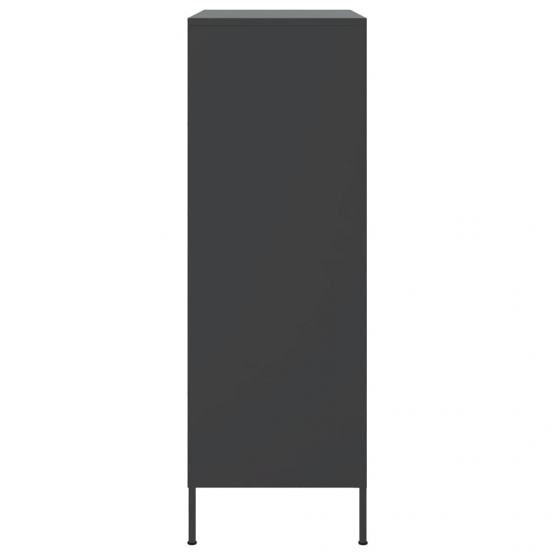 Highboard Schwarz 68x39x113 cm Stahl
