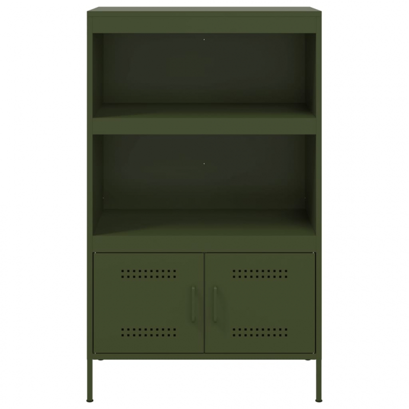 Highboard Olivgrün 68x39x113 cm Stahl