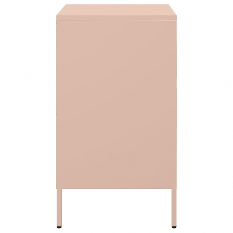 Nachttische 2 Stk. Rosa 36x39x68 cm Stahl