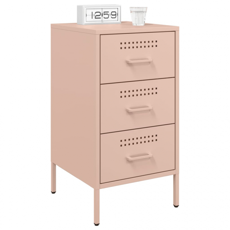 Nachttische 2 Stk. Rosa 36x39x68 cm Stahl