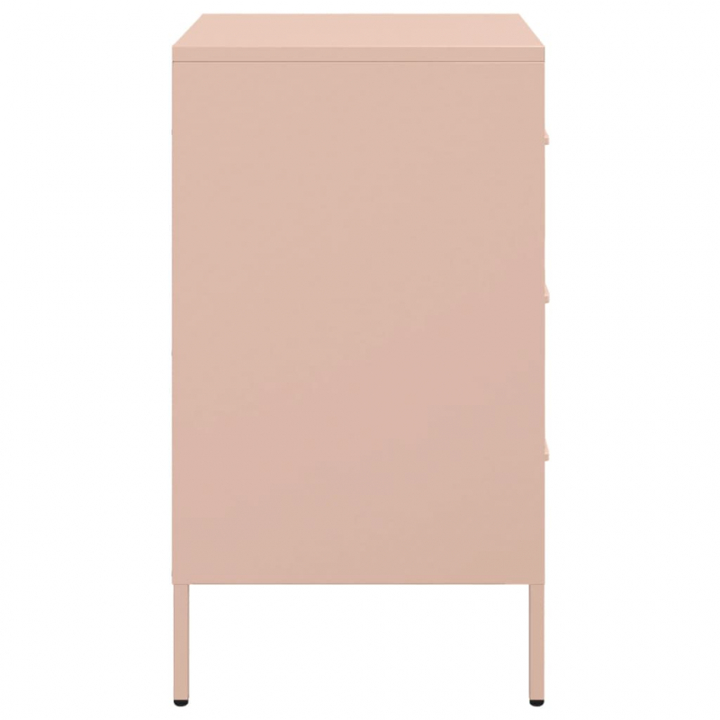 Nachttische 2 Stk. Rosa 36x39x68 cm Stahl