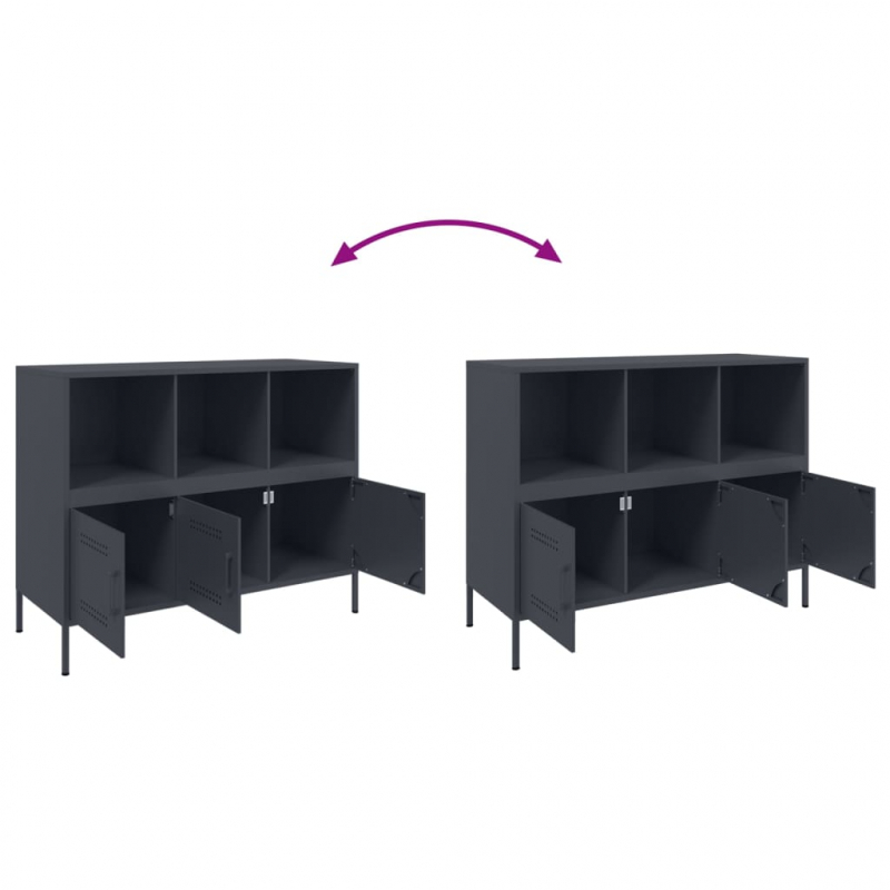 Sideboard Anthrazit 100,5x39x79 cm Stahl