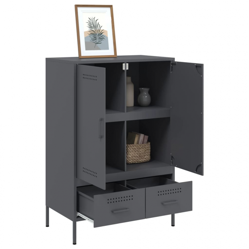 Highboard Anthrazit 68x39x101,5 cm Stahl