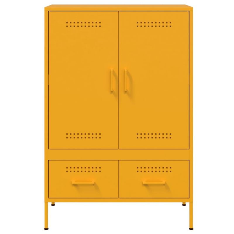 Highboard Senfgelb 68x39x101,5 cm Stahl