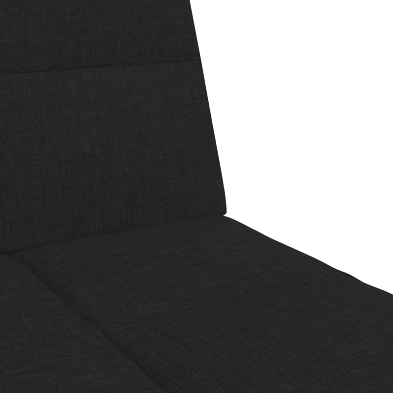 Schlafsofa 2-Sitzer mit Fußhocker Schwarz Stoff