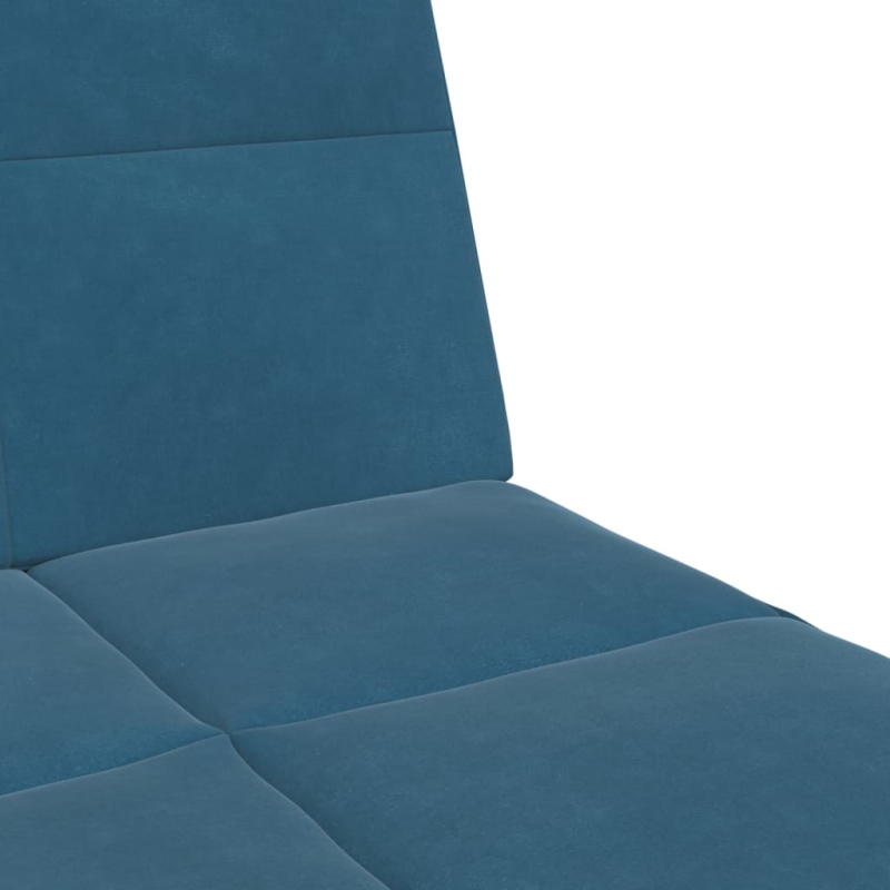 Schlafsofa 2-Sitzer mit Fußhocker Blau Samt