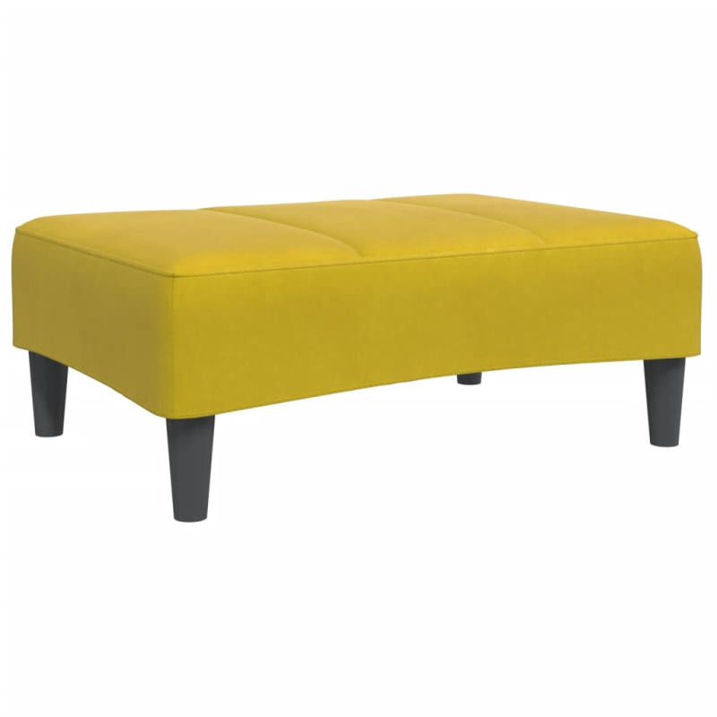 Schlafsofa 2-Sitzer mit Fußhocker Gelb Samt