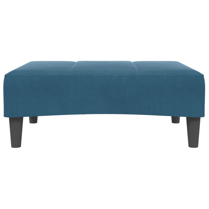 Schlafsofa 2-Sitzer mit Fußhocker Blau Samt