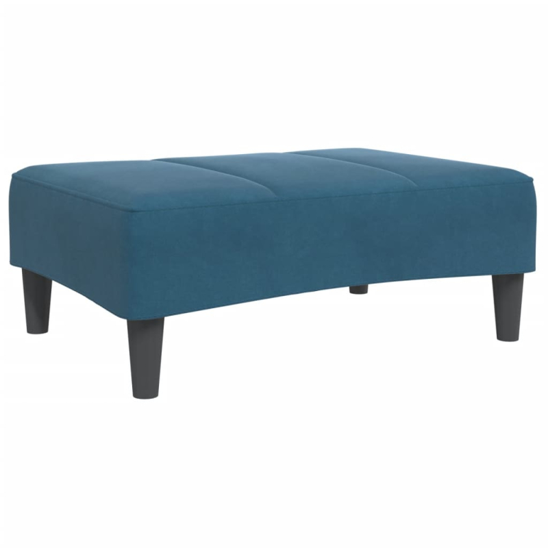 Schlafsofa 2-Sitzer mit Fußhocker Blau Samt