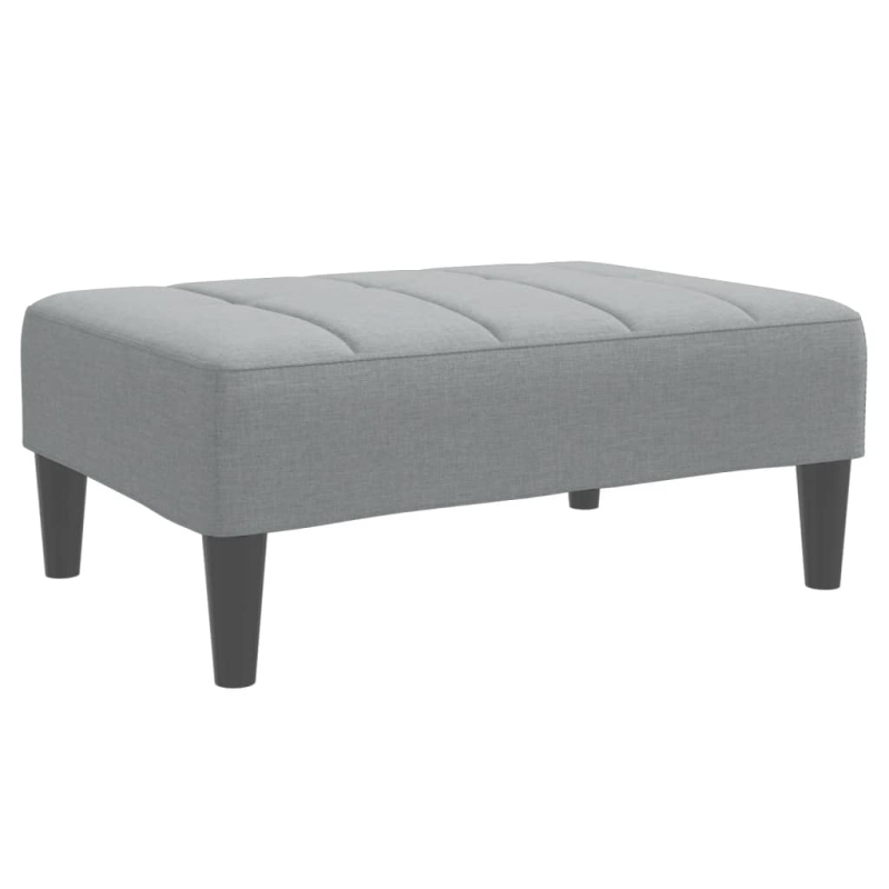 Schlafsofa 2-Sitzer mit Fußhocker Hellgrau Stoff