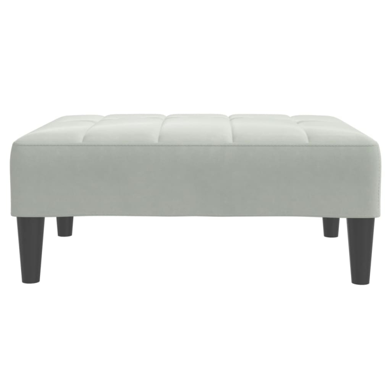 Schlafsofa 2-Sitzer mit Fußhocker Hellgrau Samt