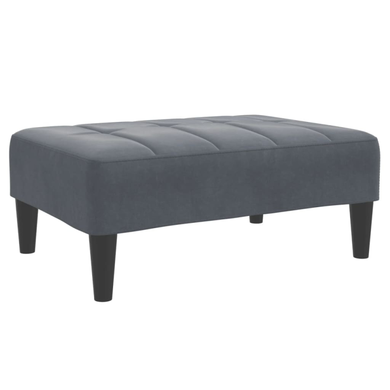 Schlafsofa 2-Sitzer mit Fußhocker Dunkelgrau Samt