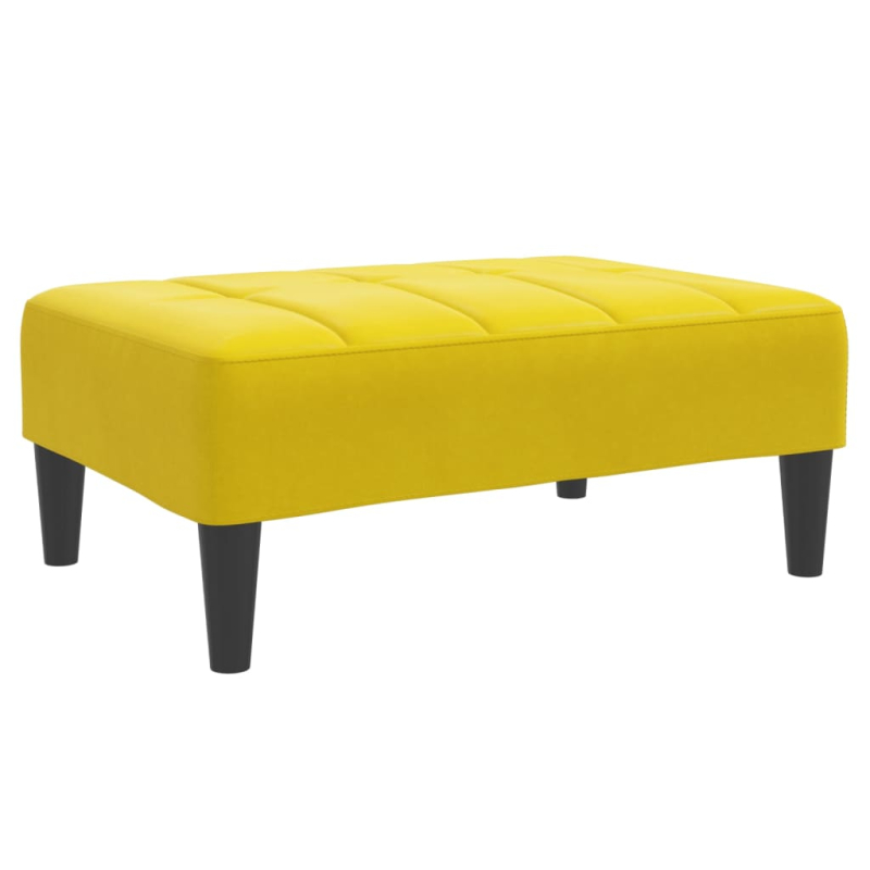 Schlafsofa 2-Sitzer mit Fußhocker Gelb Samt