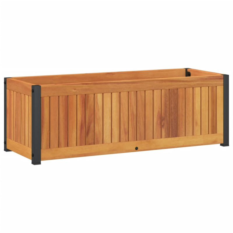 Pflanzkübel 80x30x27,5 cm Massivholz Akazie und Stahl