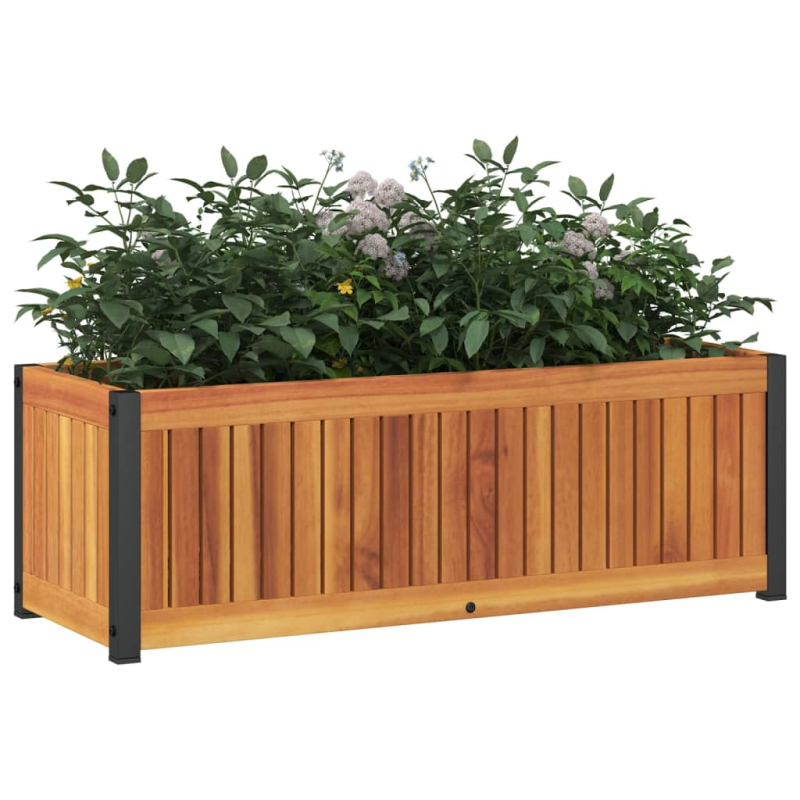 Pflanzkübel 80x30x27,5 cm Massivholz Akazie und Stahl