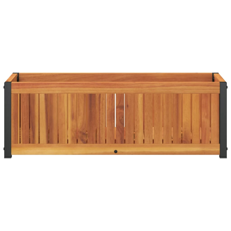 Pflanzkübel 80x30x27,5 cm Massivholz Akazie und Stahl