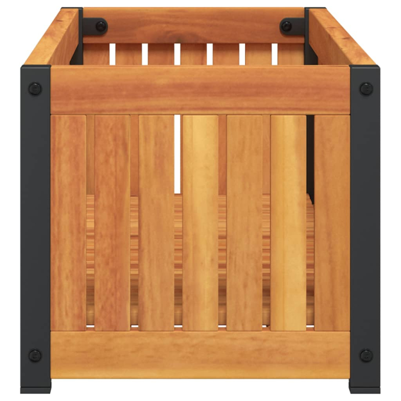 Pflanzkübel 80x30x27,5 cm Massivholz Akazie und Stahl