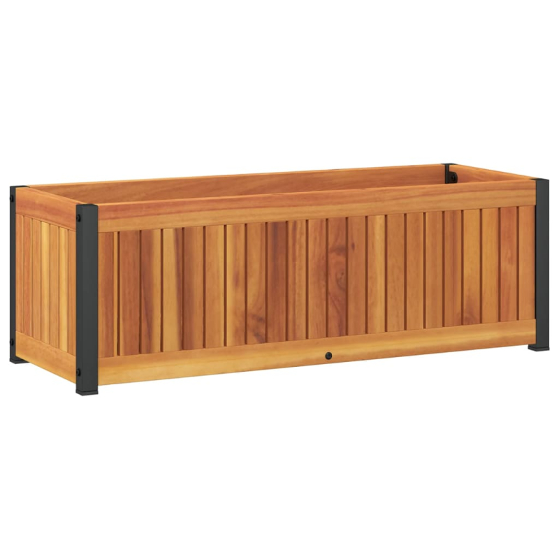 Pflanzkübel 80x30x27,5 cm Massivholz Akazie und Stahl