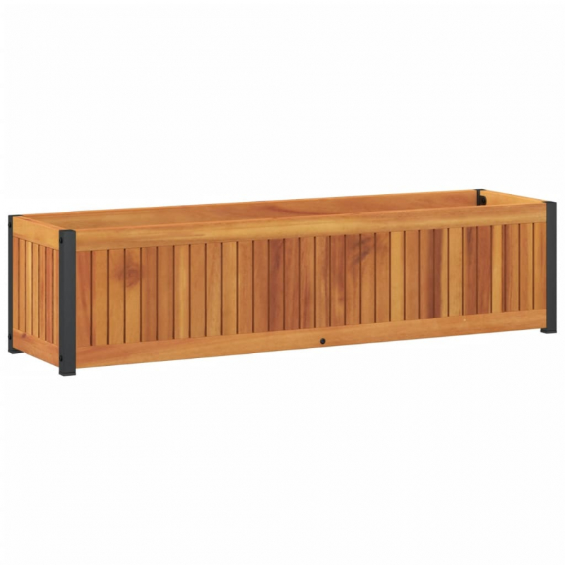 Pflanzkübel 110x30x27,5 cm Massivholz Akazie und Stahl