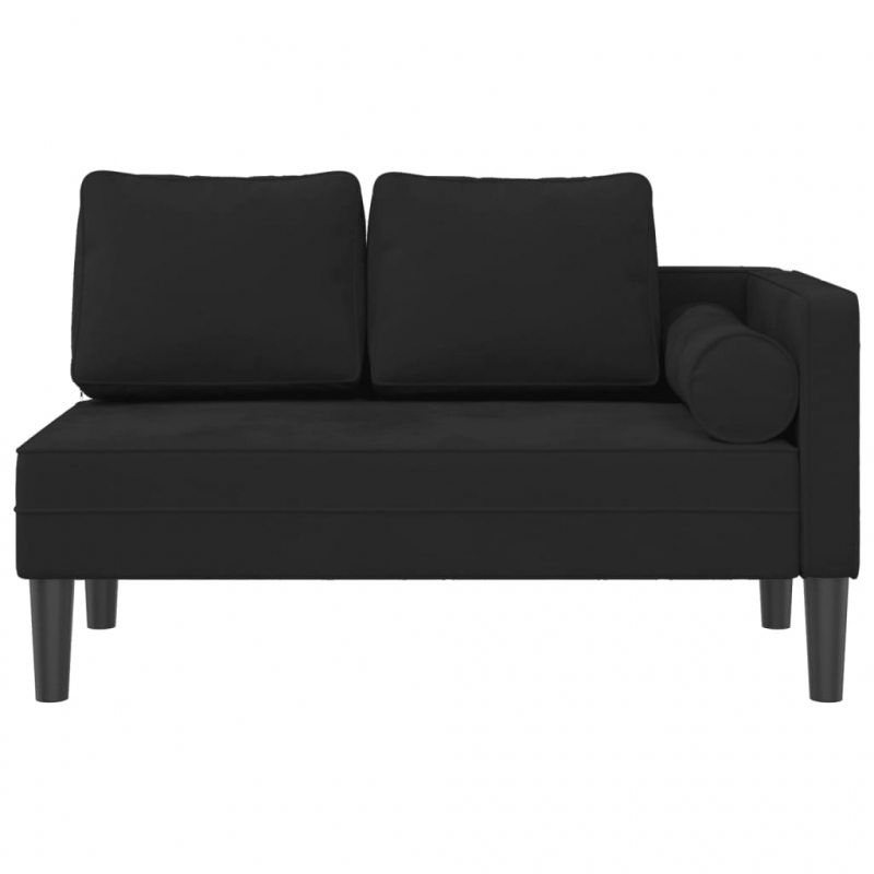 Chaiselongue mit Kissen Schwarz Samt