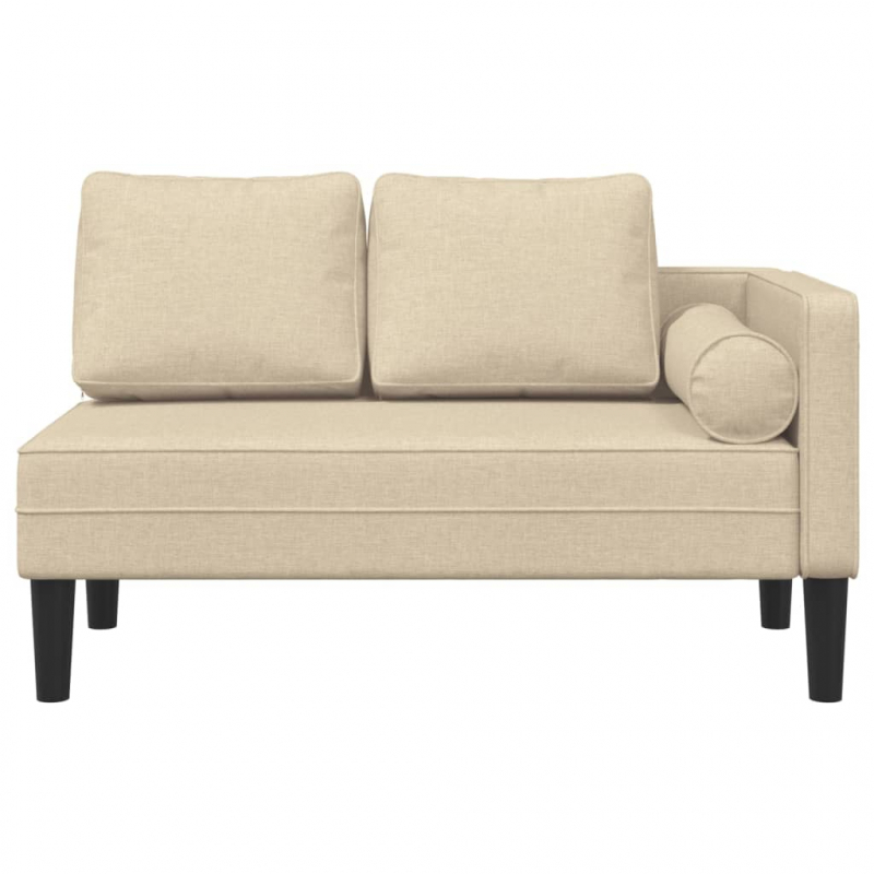 Chaiselongue mit Kissen Creme Stoff