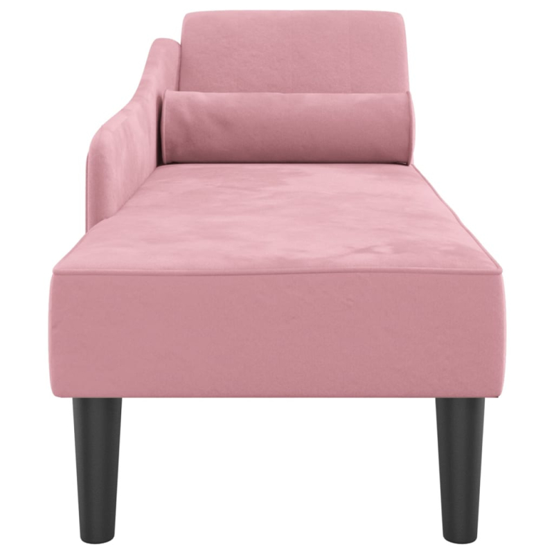Chaiselongue mit Kissen Rosa Samt
