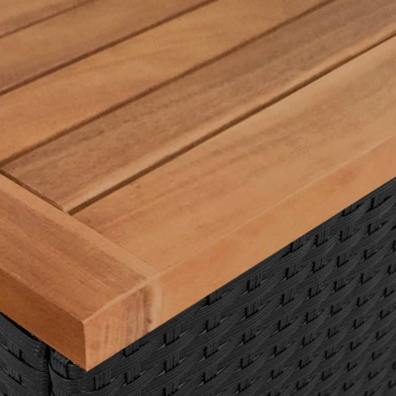 2-tlg. Garten-Sofagarnitur mit Kissen Schwarz Poly Rattan