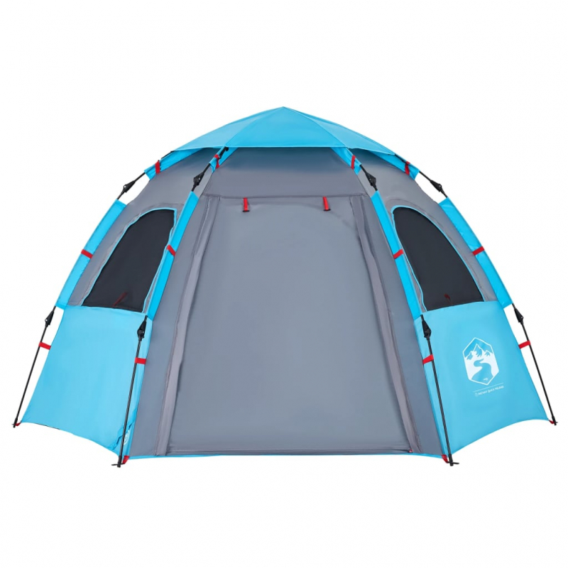 Campingzelt 4 Personen Blau Quick Release