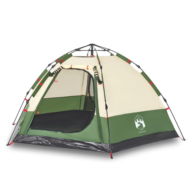 Campingzelt 4 Personen Grün Quick Release