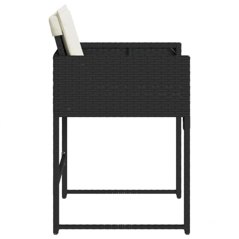 Gartenstühle mit Kissen 4 Stk. Schwarz Poly Rattan