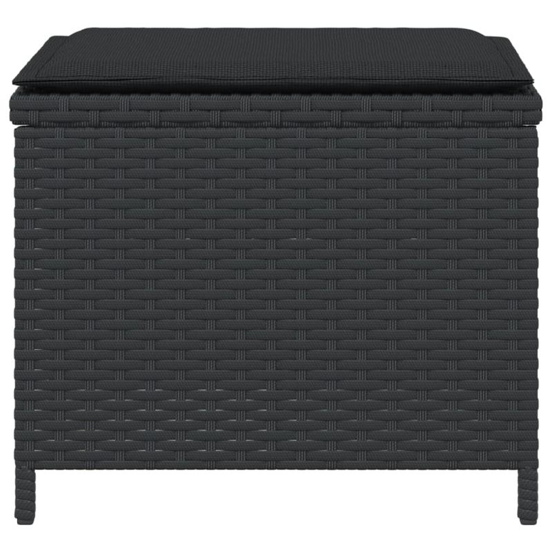 Gartenhocker mit Kissen 4 Stk. Schwarz 40x40x35 cm Poly Rattan