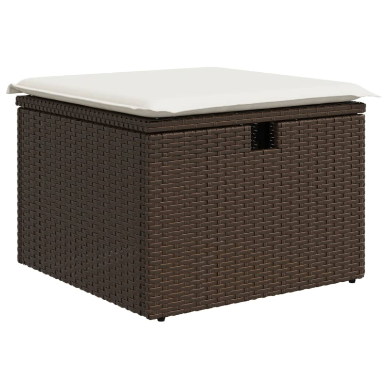 11-tlg. Garten-Sofagarnitur mit Kissen Braun Poly Rattan