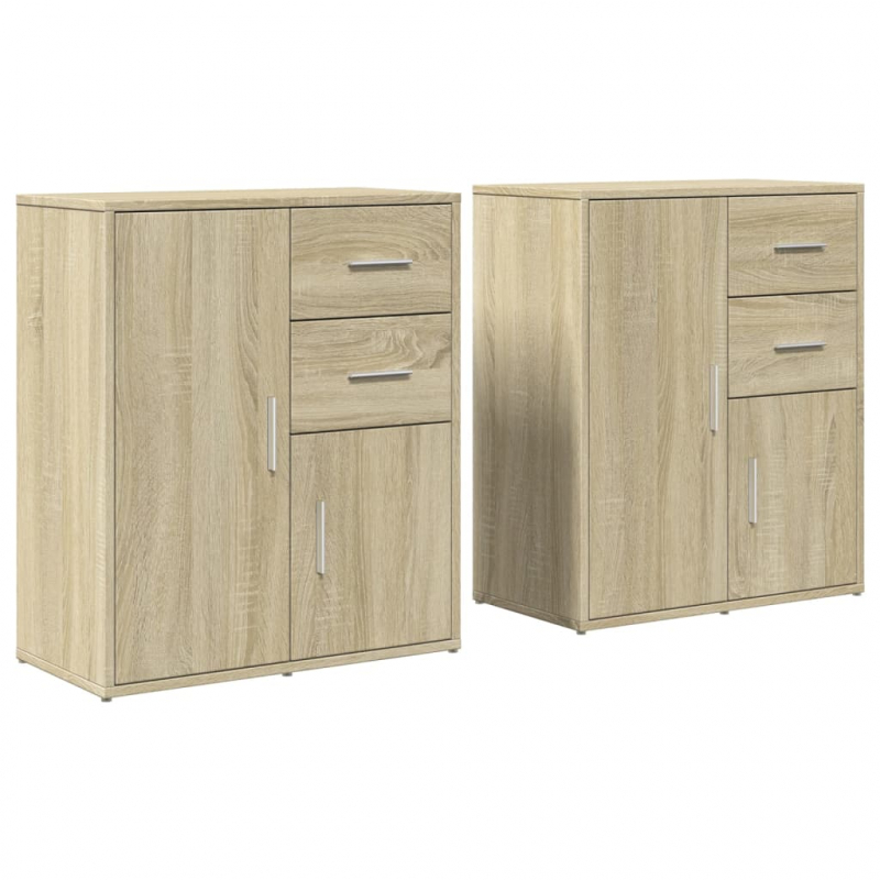 Sideboards 2 Stk. Sonoma-Eiche 60x31x70 cm Holzwerkstoff