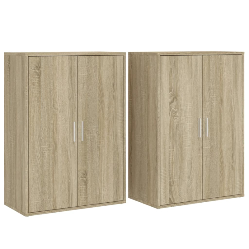 Sideboards 2 Stk. Sonoma-Eiche 60x31x84 cm Holzwerkstoff