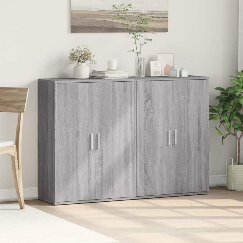 Sideboards 2 Stk. Grau Sonoma 60x31x84 cm Holzwerkstoff